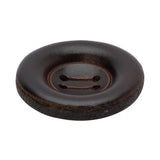 Leather 4-Hole Button - 54L/34mm - Dark Brown Dish Shaped