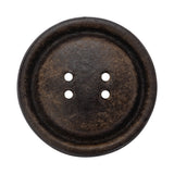 Leather 4-Hole Button - 54L/34mm - Dark Brown Dish Shaped