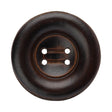 Leather 4-Hole Button - 54L/34mm - Dark Brown Dish Shaped