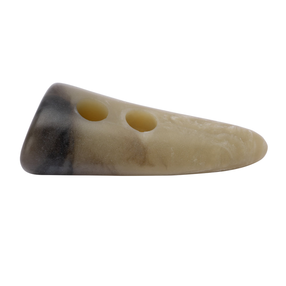 Horn 2-Hole Toggle Button - 60L/38mm - Beige and Gray Marbled