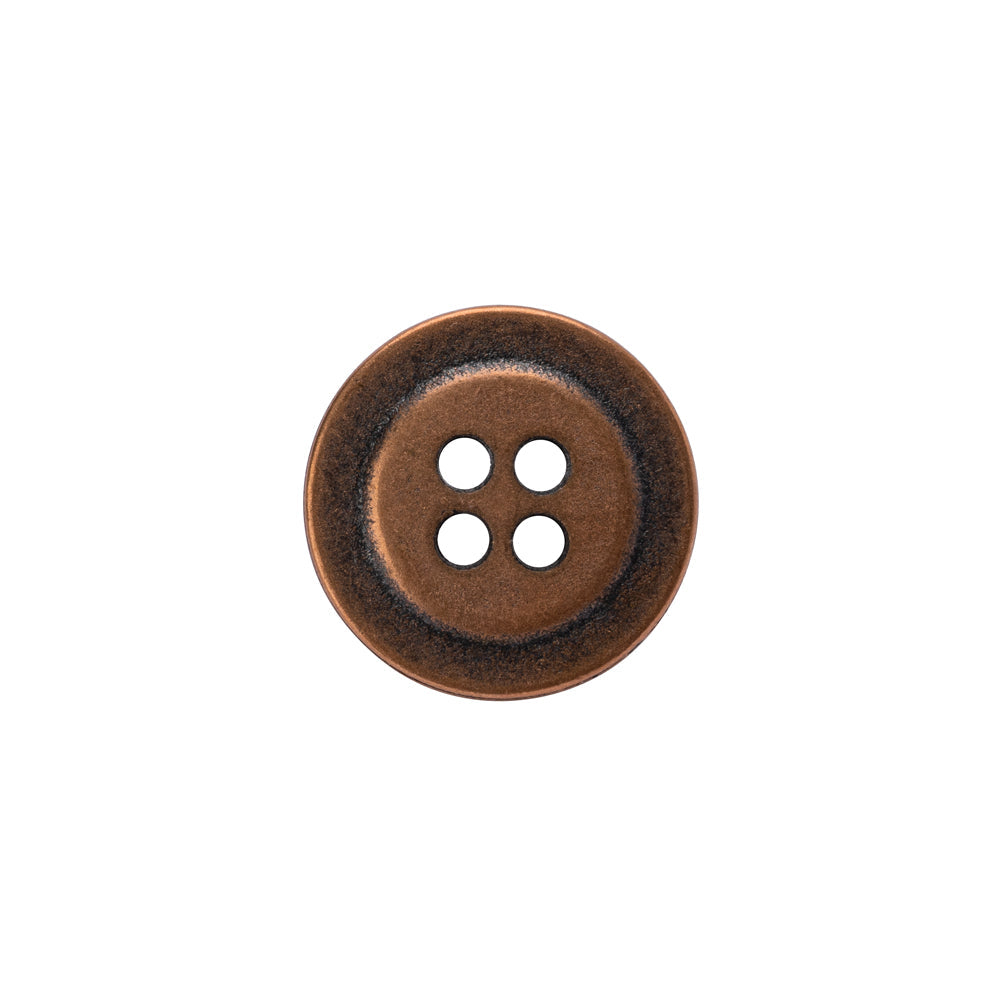 Metal 4-Hole Button - 24L/15mm - Copper