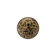 Metal Shank Back Button - 24L/15mm - Distressed Gold Crest