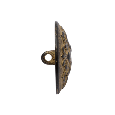 Metal Shank Back Button - 40L/25.5mm - Distressed Gold Crest