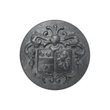 Metal Shank Back Button - 40L/25.5mm - Distressed Pewter Crest