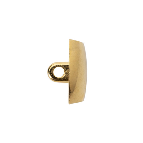 Rounded Rectangle Metal Shank Back Button - 32L/20mm - Bright Gold