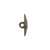 Metal Shank Back Button - 30L/19mm - Brass Flowers and Rainbows Embossed