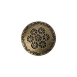 Metal Shank Back Button - 30L/19mm - Brass Flowers and Rainbows Embossed