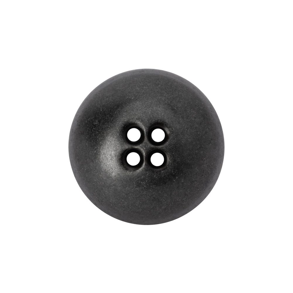 Metal 4-Hole Button - 36L/23mm - Gunmetal Gray Domed