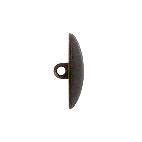 Metal Shank Back Button - 36L/23mm - Distressed Antique Brass