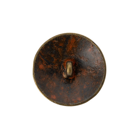 Metal Shank Back Button - 36L/23mm - Distressed Antique Brass