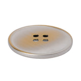 Metal 4-Hole Button - 54L/34mm - Silver and Brass Ombre Narrow Rim