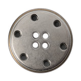 Metal 4-Hole Button - 54L/34mm - Silver and Brass Ombre Narrow Rim