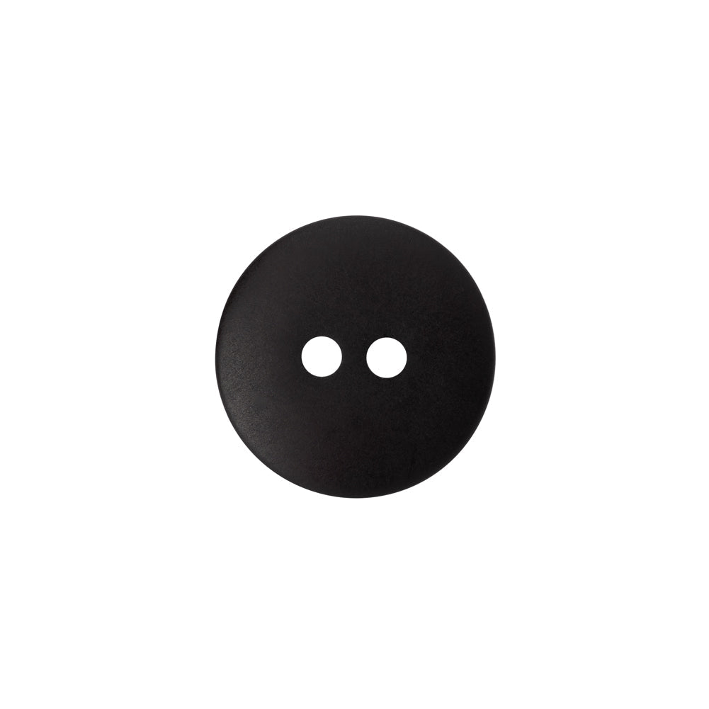 Plastic 2-Hole Button - 24L/15mm - Matte Charcoal
