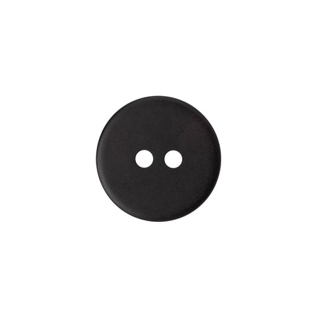 Plastic 2-Hole Button - 24L/15mm - Matte Charcoal