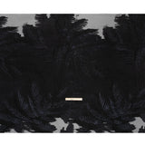 Metallic Black Palm Leaves Luxury Burnout Brocade