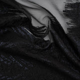 Metallic Black Palm Leaves Luxury Burnout Brocade