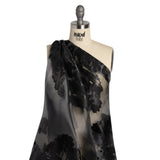 Metallic Black Abstract Luxury Burnout Brocade