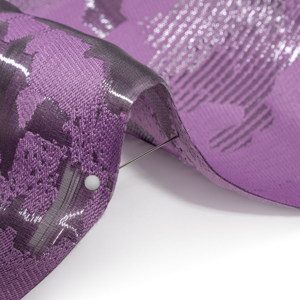Metallic Purple Abstract Luxury Burnout Brocade
