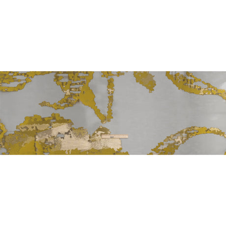 Yellow and Black Metallic Abstract Luxury Burnout Brocade