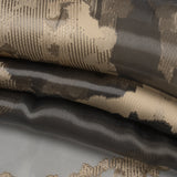 Beige and Black Metallic Abstract Luxury Burnout Brocade