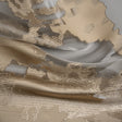 Beige and Black Metallic Abstract Luxury Burnout Brocade