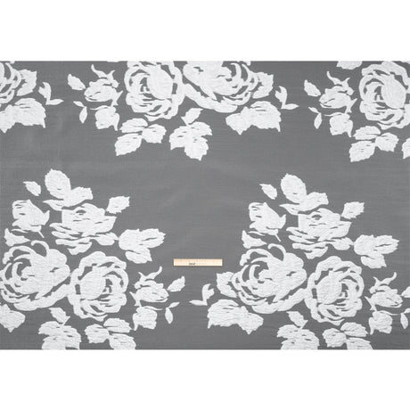 Metallic White Floral Luxury Burnout Brocade Panel