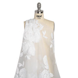 Metallic White Floral Luxury Burnout Brocade Panel