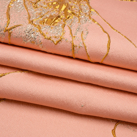 Metallic Silver, Gold and Pink Fanciful Floral Luxury Brocade