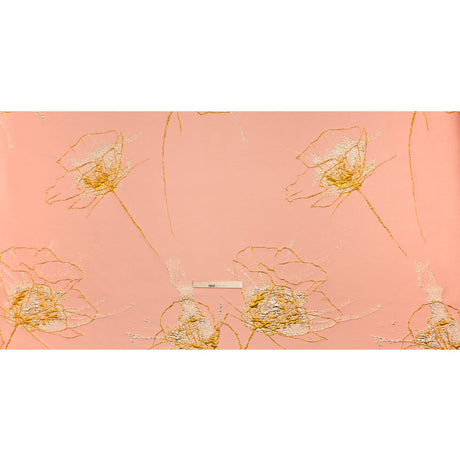 Metallic Silver, Gold and Pink Fanciful Floral Luxury Brocade