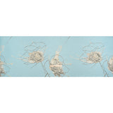 Metallic Silver, Gray and Sky Blue Fanciful Floral Luxury Brocade