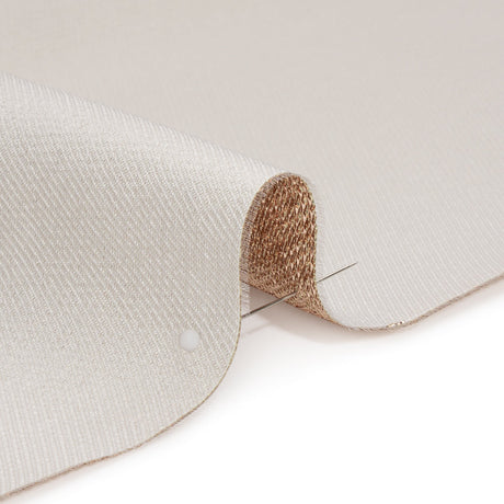 Metallic Rose Gold, Pale Gold and White Fanciful Floral Luxury Brocade