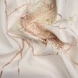 Metallic Rose Gold, Pale Gold and White Fanciful Floral Luxury Brocade