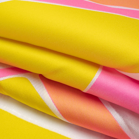 Hot Pink, Orange and Yellow Abstract Luxury Burnout Brocade