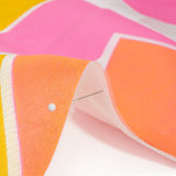 Hot Pink, Orange and Yellow Abstract Luxury Burnout Brocade