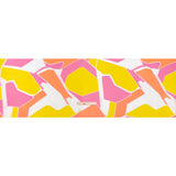 Hot Pink, Orange and Yellow Abstract Luxury Burnout Brocade