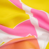 Hot Pink, Orange and Yellow Abstract Luxury Burnout Brocade