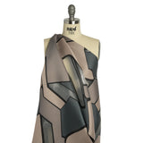Taupe, Charcoal and Black Abstract Luxury Burnout Brocade