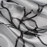 Metallic Black Flower Lines Luxury Burnout Brocade