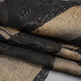 Metallic Black and Gold Big Flower Luxury Burnout Brocade Panel