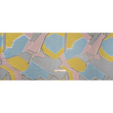 Pink, Blue and Yellow Metallic Abstractly Geometric Luxury Burnout Brocade