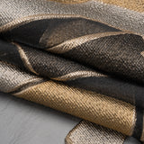 Gold, Silver and Black Metallic Abstractly Geometric Luxury Burnout Brocade