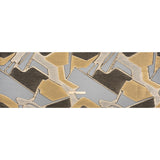 Gold, Silver and Black Metallic Abstractly Geometric Luxury Burnout Brocade