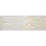 Metallic Silver and Beige Flowing Lines Luxury Burnout Brocade