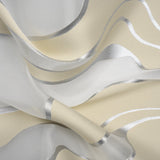 Metallic Silver and Beige Flowing Lines Luxury Burnout Brocade