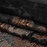 Metallic Copper and Silver Floral Silhouettes Border Luxury Burnout Brocade