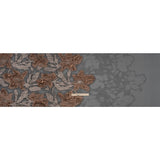 Metallic Copper and Silver Floral Silhouettes Border Luxury Burnout Brocade