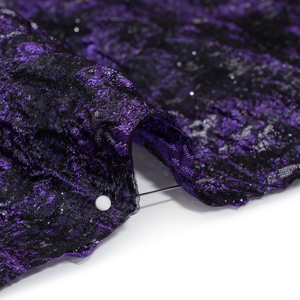Metallic Purple and Black Abstract Luxury Brocade