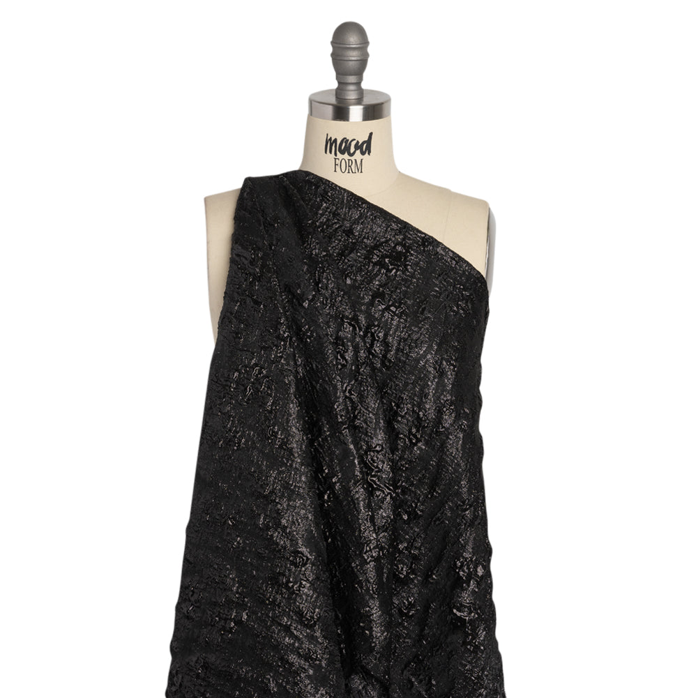 Metallic Black Abstract Luxury Brocade