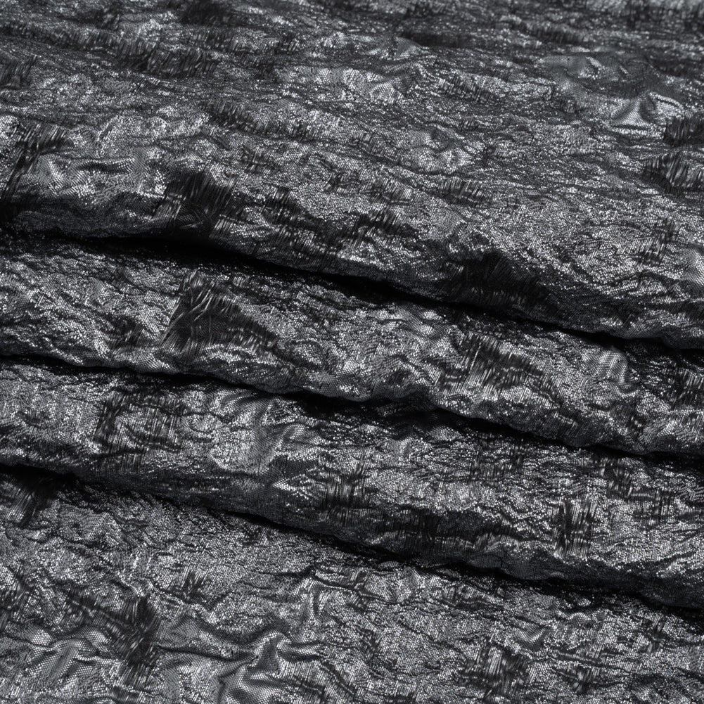 Metallic Silver and Gray Abstract Luxury Brocade