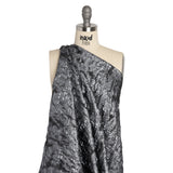 Metallic Silver and Gray Abstract Luxury Brocade